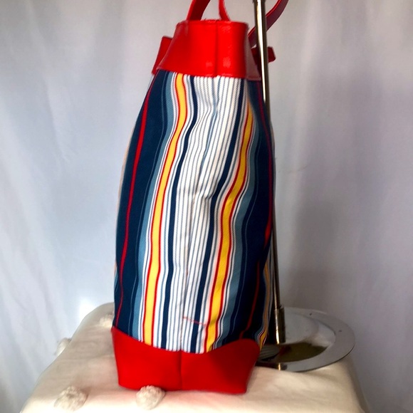 LANCÔME red, white, and blue striped cloth tote. - Picture 6 of 11